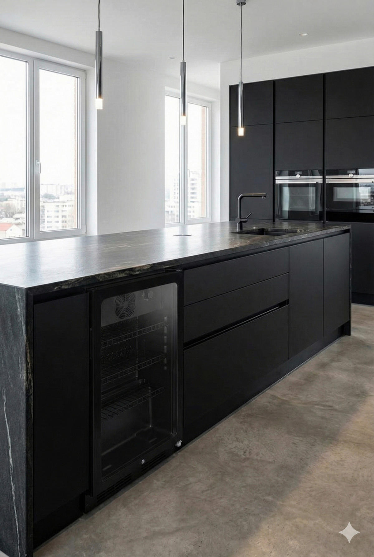 POCOline Kühlschrank schwarz B/H/T: ca. 54x84x54,5 cm Glastürkühlschrank GTK84-118CS - schwarz (54,00/84,00/54,50cm) - POCOline