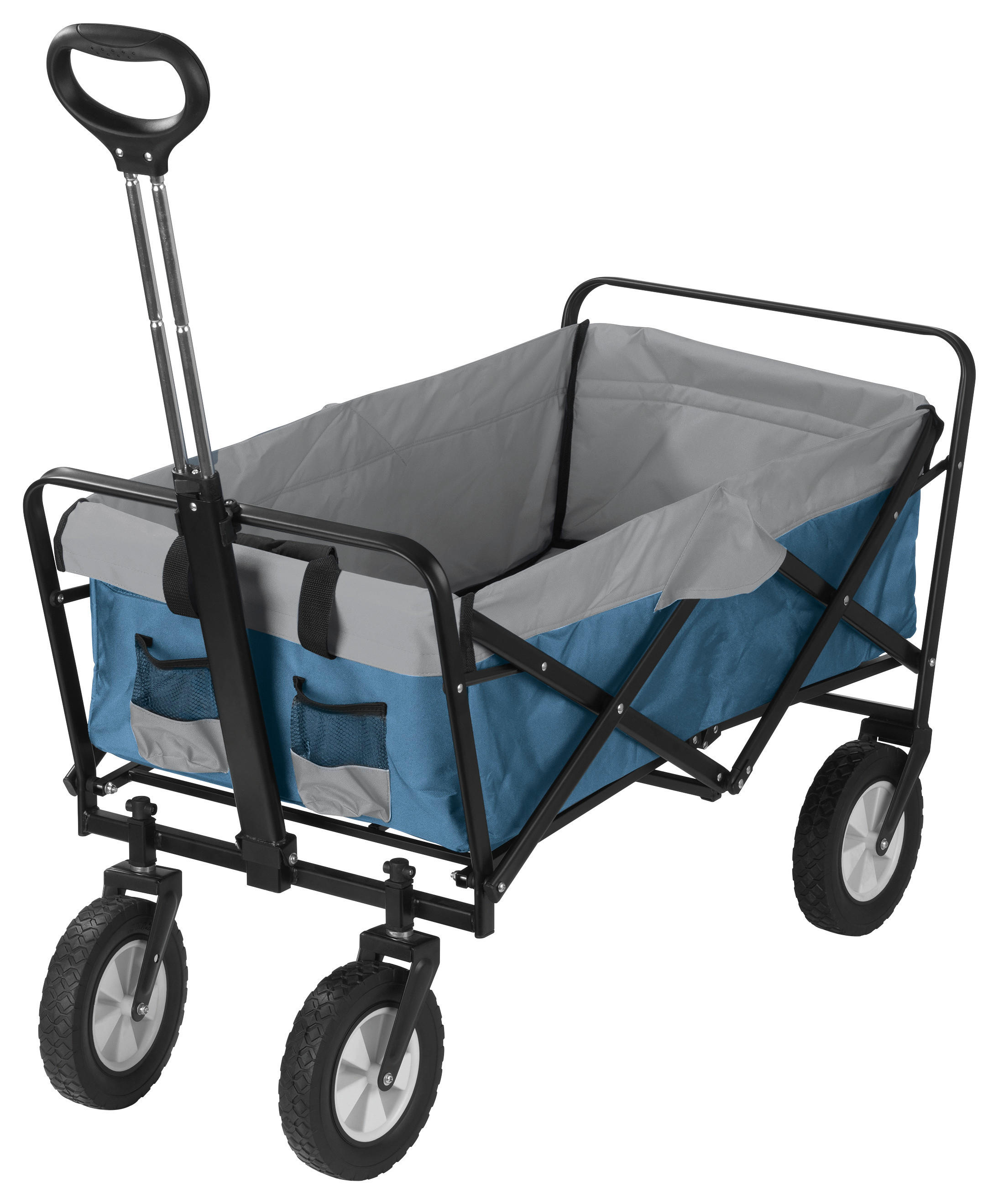 EasyMaxx Bollerwagen blau B/H/T: ca. 50x72x102 cm Bollerwagen_faltbar_EASYmaxx - blau/grau (50,00/72,00/102,00cm) - EasyMaxx