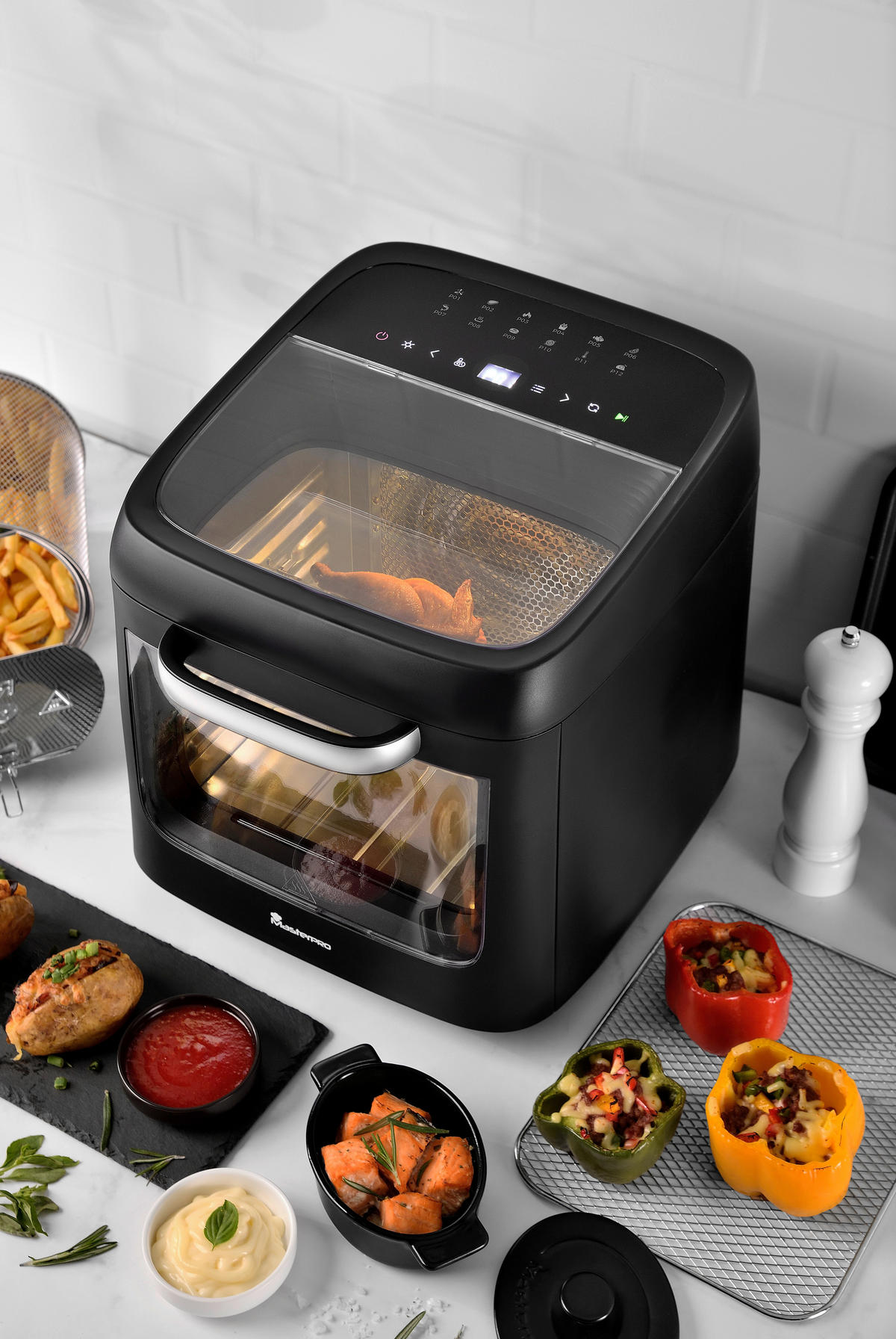 MASTERPRO Heißluftfritteuse ROCKET CYCLONE 1200 - schwarz - MASTERPRO