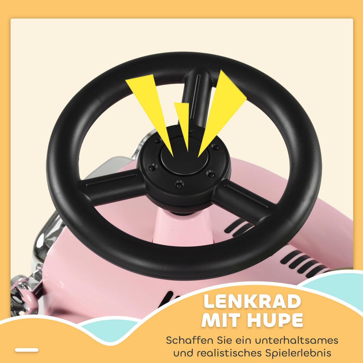 AIYAPLAY Rutschauto rosa B/H/L: ca. 27x35x58 cm Rutschauto - rosa (58,00/27,00/35,00cm) - AIYAPLAY