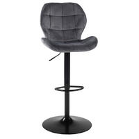 Barhocker Raja Barhocker 17672 dunkelgrau schwarz Velourstoff Metall B/H/T: ca. 53x124x41 cm Raja Barhocker 17672 - schwarz/dunkelgrau (53,00/124,00/41,00cm)