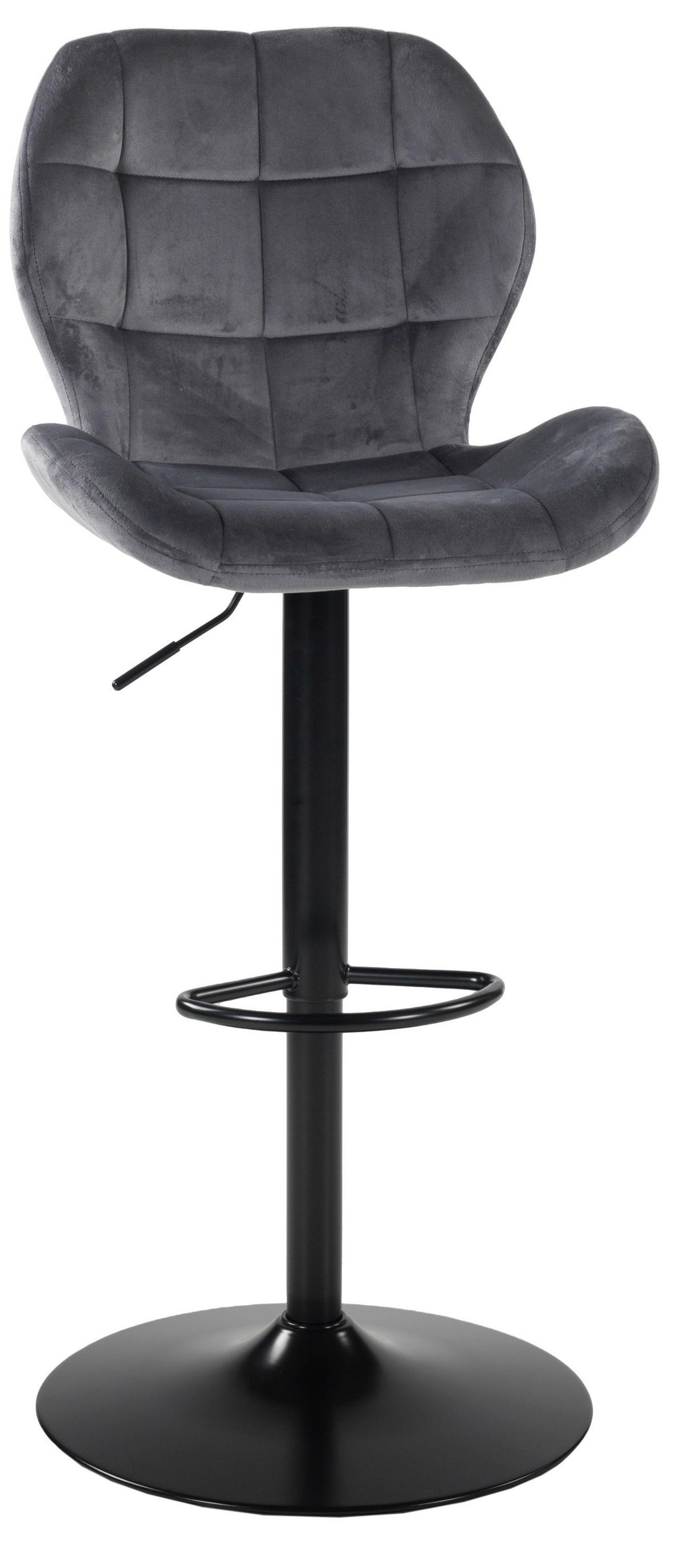 Barhocker Raja Barhocker 17672 dunkelgrau schwarz Velourstoff Metall B/H/T: ca. 53x124x41 cm Raja Barhocker 17672 - schwarz/dunkelgrau (53,00/124,00/41,00cm)