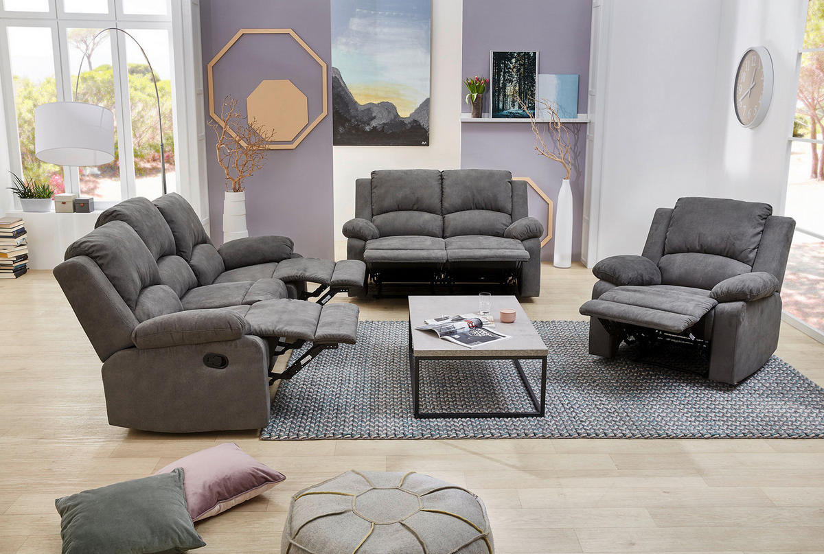 Sofa 3-2-1 anthrazit B/H/T: ca. 204x97x87 cm Dakota_3F-2F-1F_Sofa 3-2-1 - anthrazit (204,00/97,00/87,00cm)