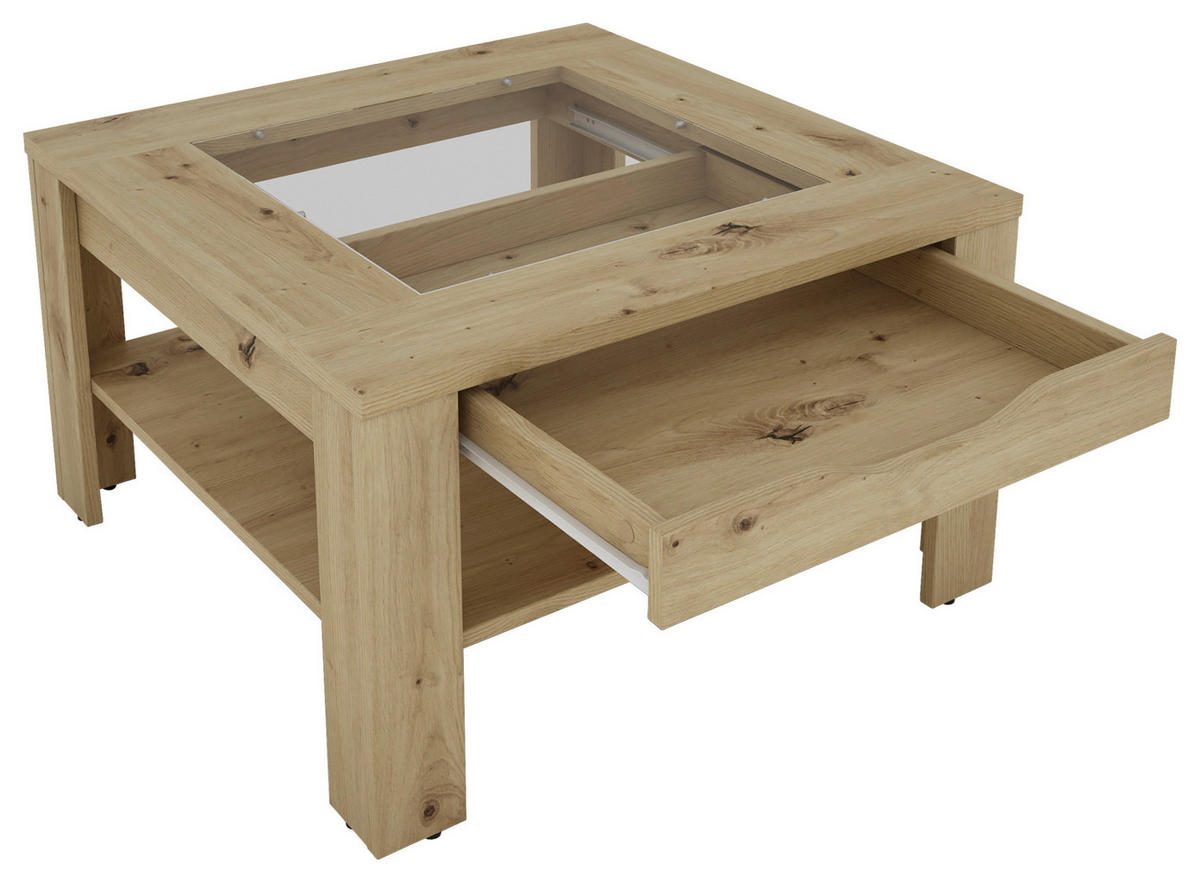 Couchtisch RALPH Eiche Artisan Nachbildung B/H/T: ca. 67x43x67 cm RALPH - Eiche (67,00/43,00/67,00cm) - byLIVING