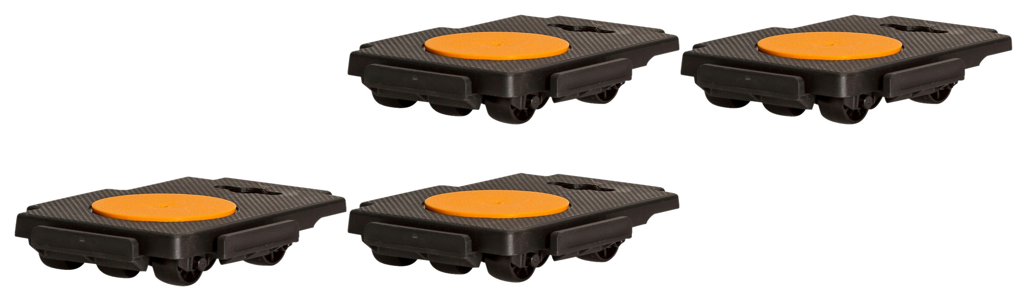 Dolly Transportroller schwarz B/H/L: ca. 10,5x2,5x14 cm Transportroller_mit_Rädern_4tlg. - gelb/schwarz (14,00/10,50/2,50cm) - Dolly