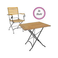 Acamp Gartensitzgruppe Lindau schwarz Holz B/H/L: ca. 80x75x80 cm Lindau - schwarz (80,00/80,00/75,00cm) - Acamp