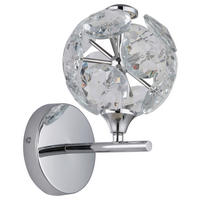 GLOBO Wandleuchte Chrom klar Metall Glas H: ca. 24 cm 1 Brennstellen Virina - klar/Chrom (24,00cm) - GLOBO