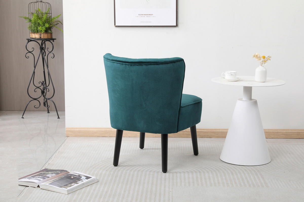 Sessel Emily grün Microfaser B/H/T: ca. 57x76x72 cm Emily - schwarz/grün (57,00/76,00/72,00cm)