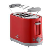 LENTZ Toastautomat  74272 rot/grau rot grau Edelstahl Kunststoff B/H/L: ca. 15x18x27 cm Toastautomat 74272 - rot/grau (27,00/15,00/18,00cm) - Lentz