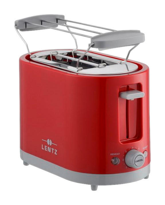 LENTZ Toastautomat  74272 rot/grau rot grau Edelstahl Kunststoff B/H/L: ca. 15x18x27 cm