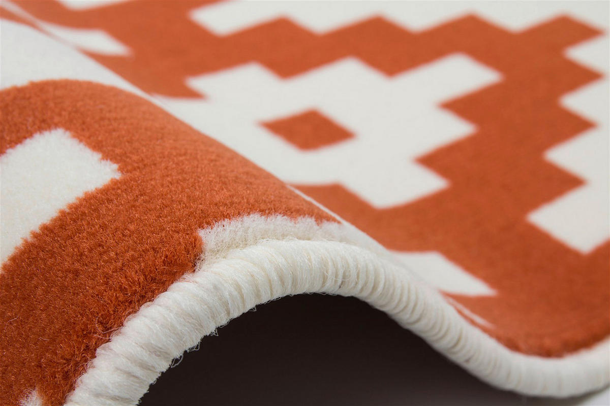 Kayoom Kurzflorteppich Now! 325 orange B/L: ca. 160x230 cm Now! 325 - orange/elfenbein (160,00/230,00cm) - Kayoom