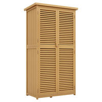 Outsunny Gartenschrank gelb Kiefer B/H/L: ca. 46,5x160x87 cm Gartenschrank - gelb (87,00/46,50/160,00cm) - Outsunny