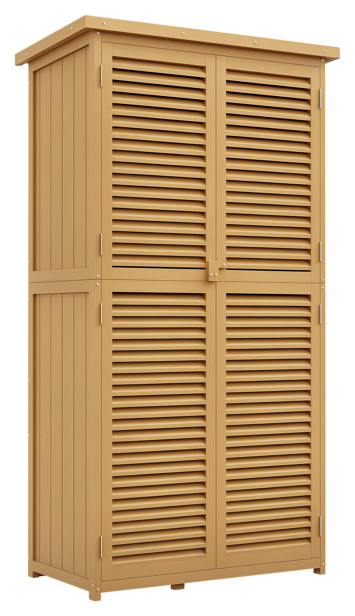 Outsunny Gartenschrank gelb Kiefer B/H/L: ca. 46,5x160x87 cm Gartenschrank - gelb (87,00/46,50/160,00cm) - Outsunny
