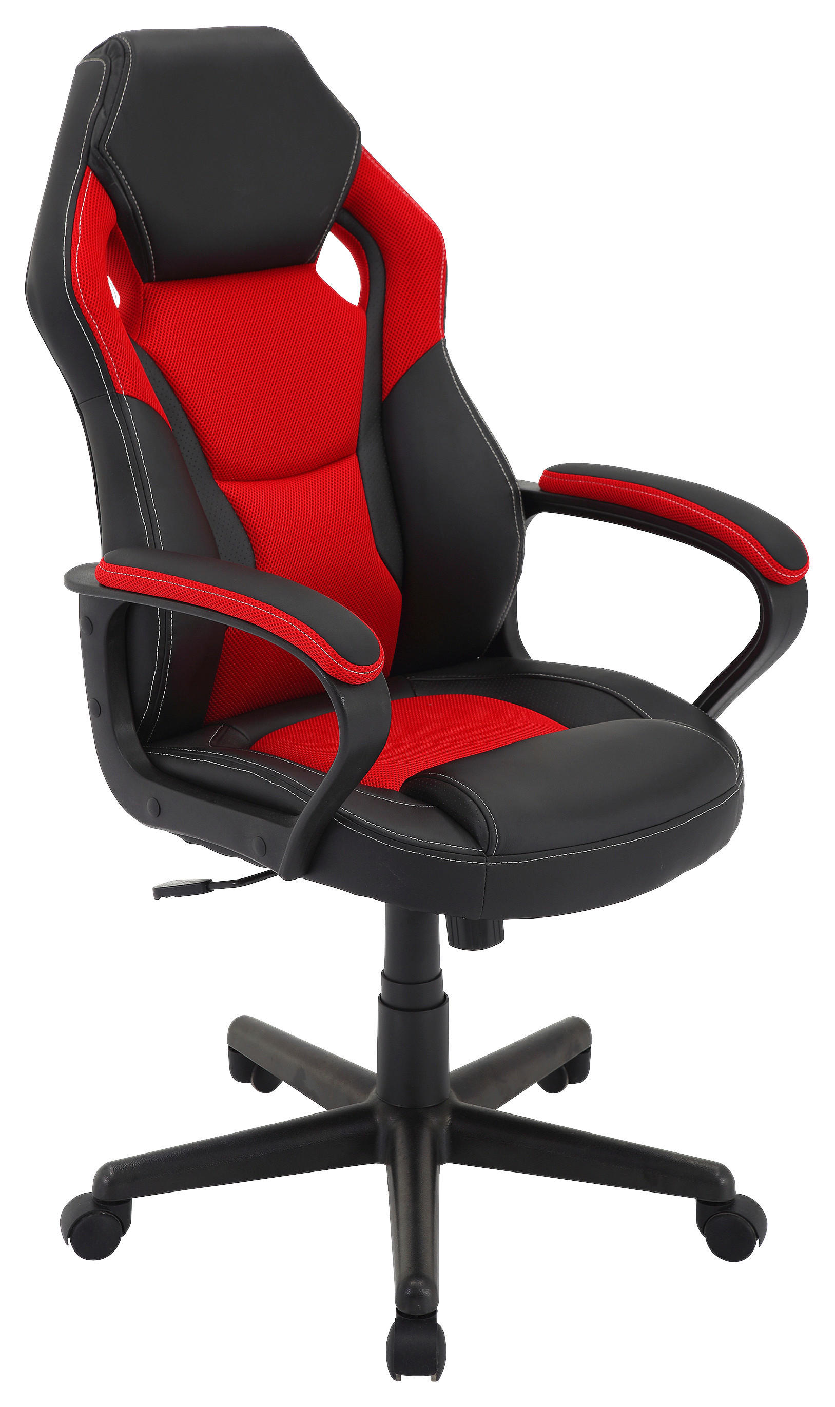 Gaming-Sessel MATTEO schwarz rot schwarz Kunstleder Netzstoff Kunststoff