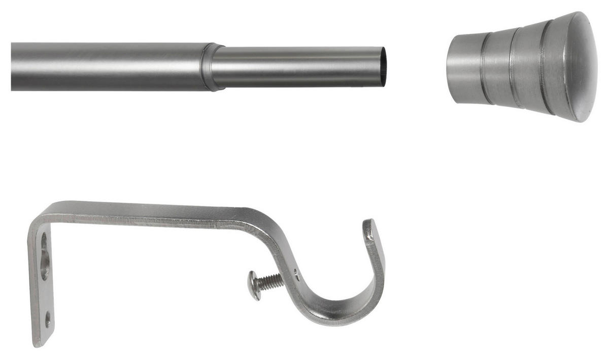 Stilgarnituren habito_rillmino Edelstahloptik Metall ausziehbar von ca. 120 bis 210 cm 1.0 Läufe habito_rillmino - Edelstahloptik - ondeco