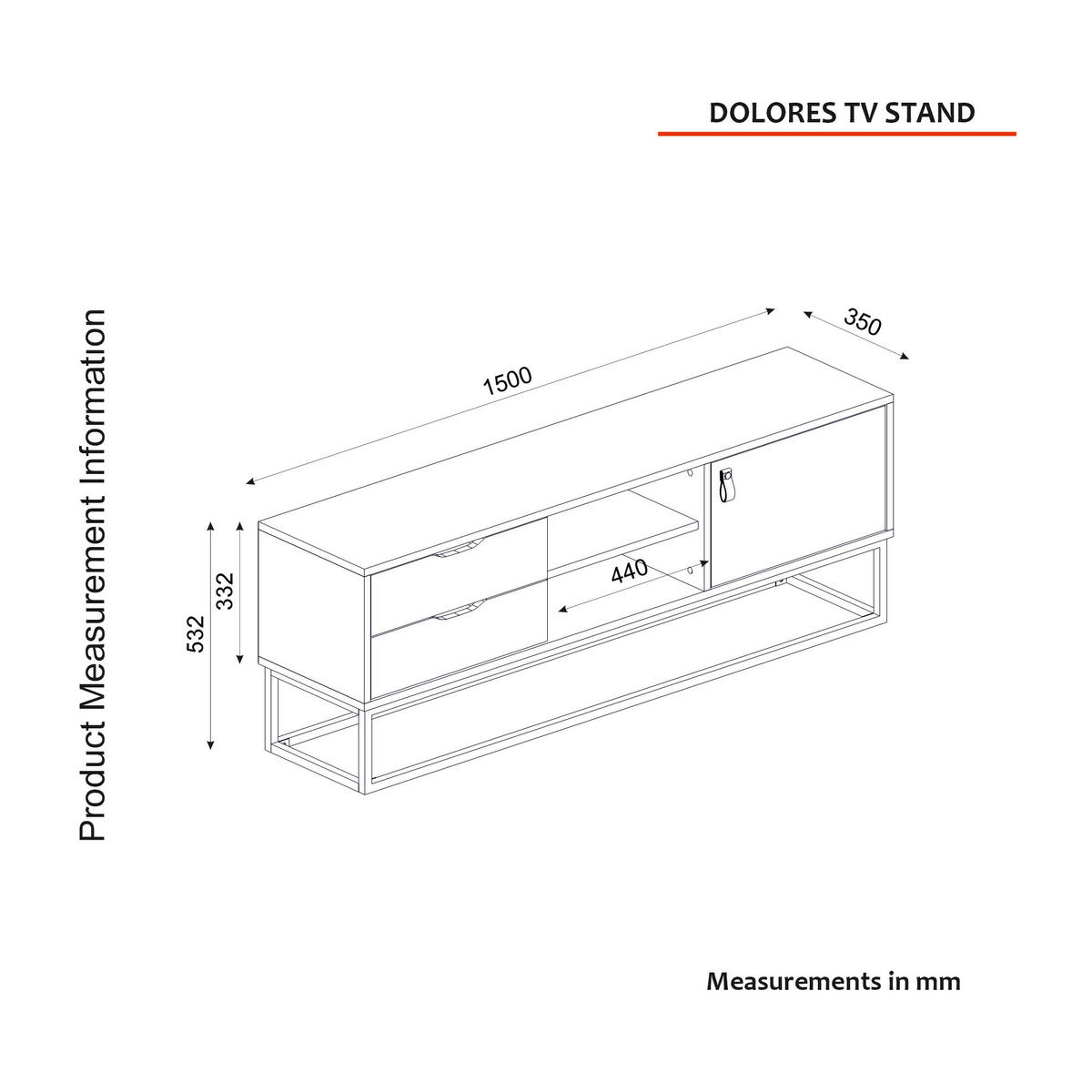 TV-Lowboard Dolores anthrazit Safir Nachbildung B/H/T: ca. 150x53,2x35 cm Dolores - anthrazit/Safir (150,00/53,20/35,00cm) - moebel17