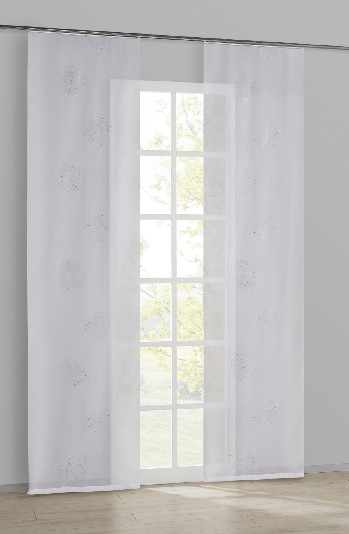 Schiebevorhang Sofia silber B/L: ca. 60x245 cm Sofia - silber (60,00/245,00cm) - POCOline