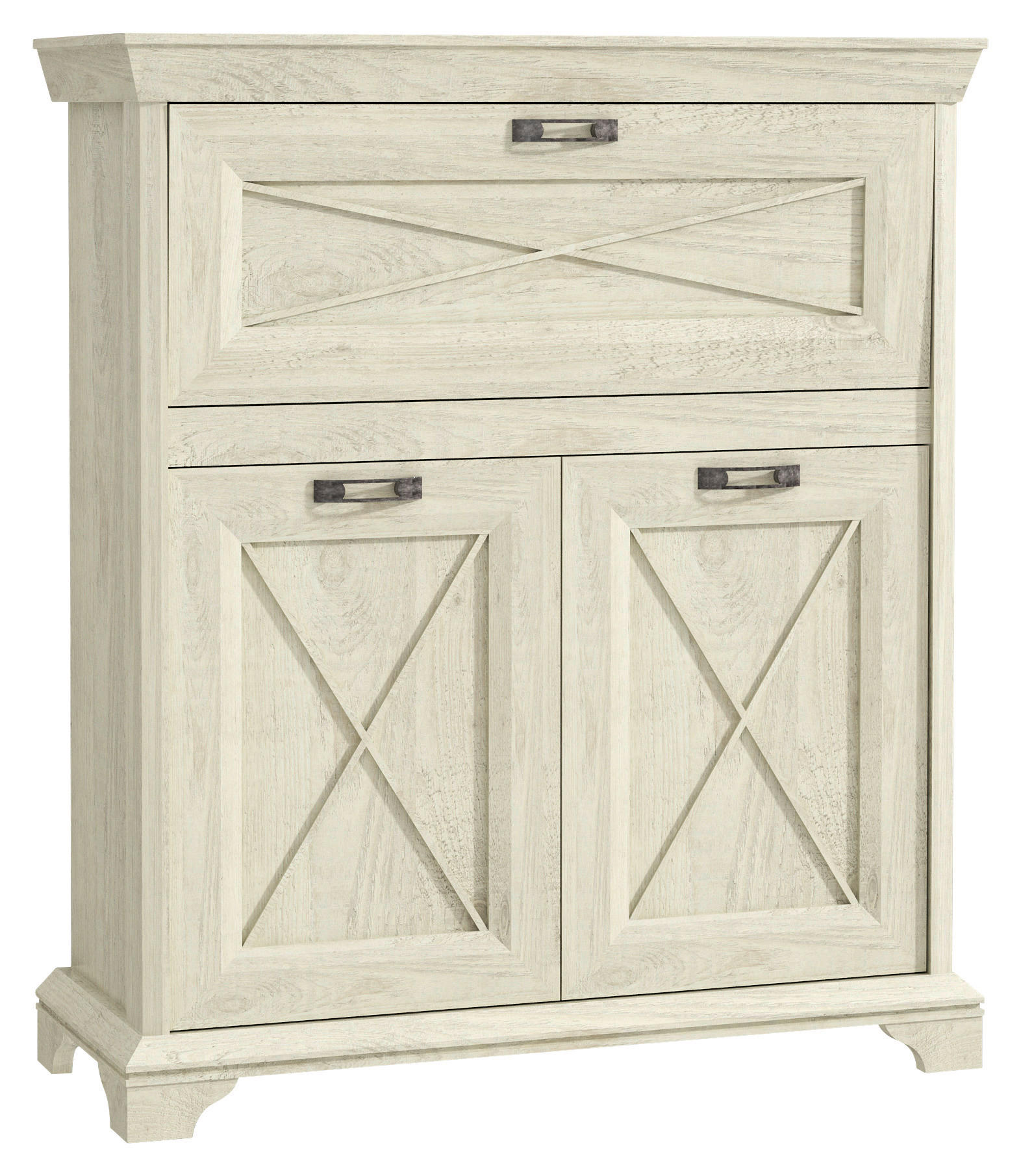 Kommode  weiß Pinie Nachbildung B/H/T: ca. 123x143x48 cm Kashmir_Barkommode KSMK43-D43 - weiß (123,00/143,00/48,00cm)