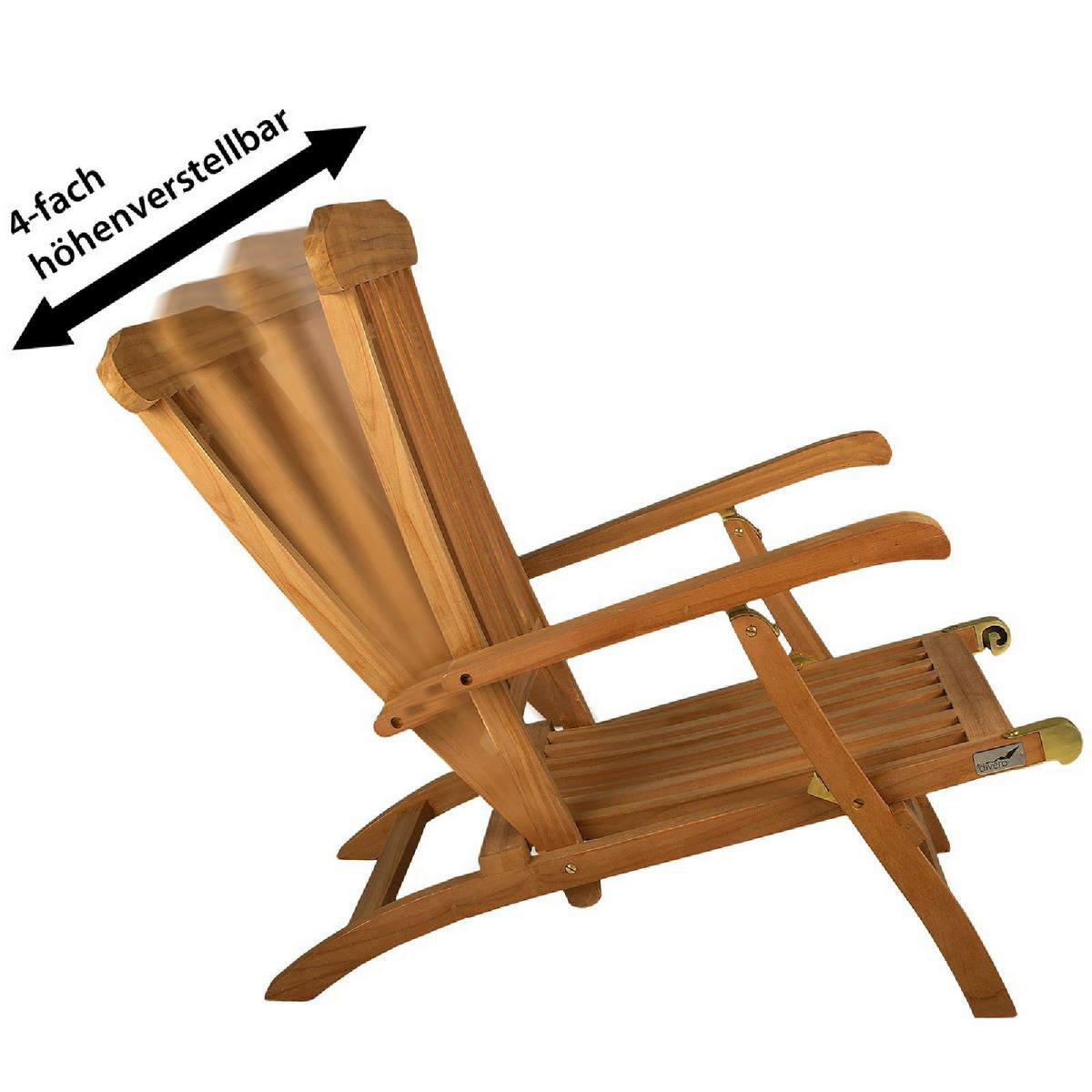 VCM Gartenliege Florentine braun Holz B/H/L: ca. 60x90x160 cm Florentine - braun (160,00/60,00/90,00cm) - VCM