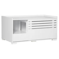 PawHut Katzen-Zubehör weiß Edelstahl B/H/L: ca. 48x90x43,5 cm Katzentoilett - weiß (43,50/48,00/90,00cm) - PawHut