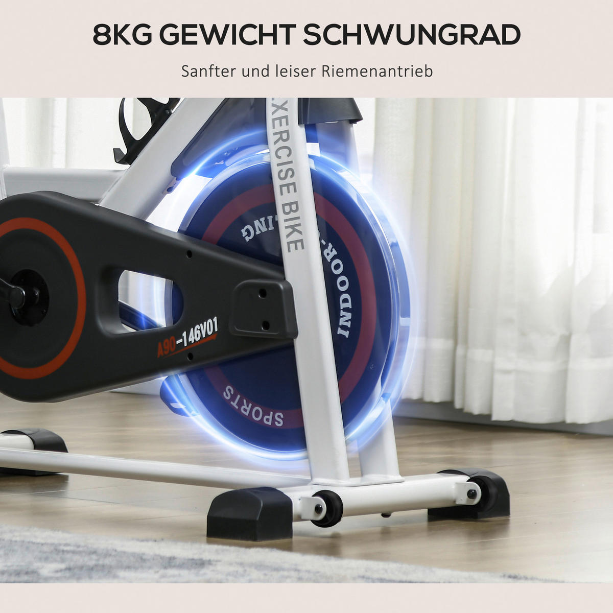 HOMCOM Ergometer schwarz Stahl B/H/L: ca. 53x114x103 cm Ergometer - weiß/schwarz (103,00/53,00/114,00cm) - HOMCOM