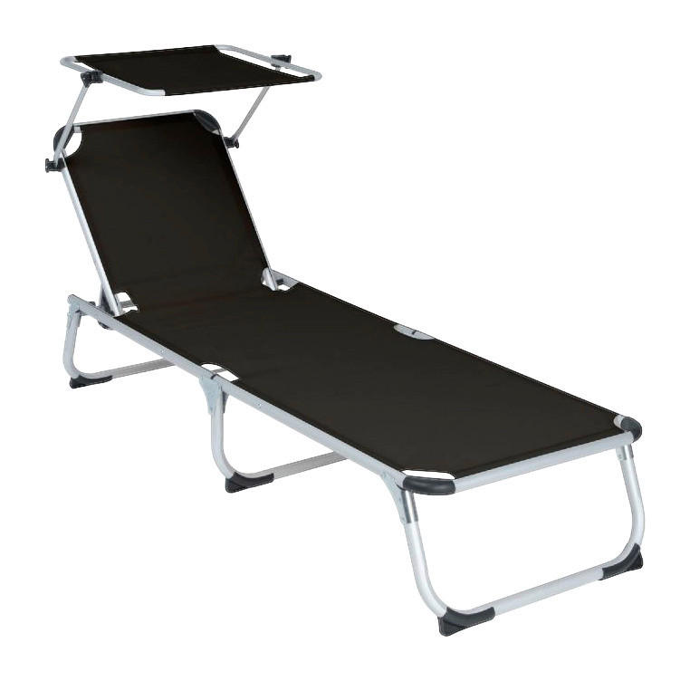 VCM Sonnenliege schwarz Aluminium B/H/T: ca. 57x187x30 cm Sonnenliege - schwarz (57,00/187,00/30,00cm) - VCM