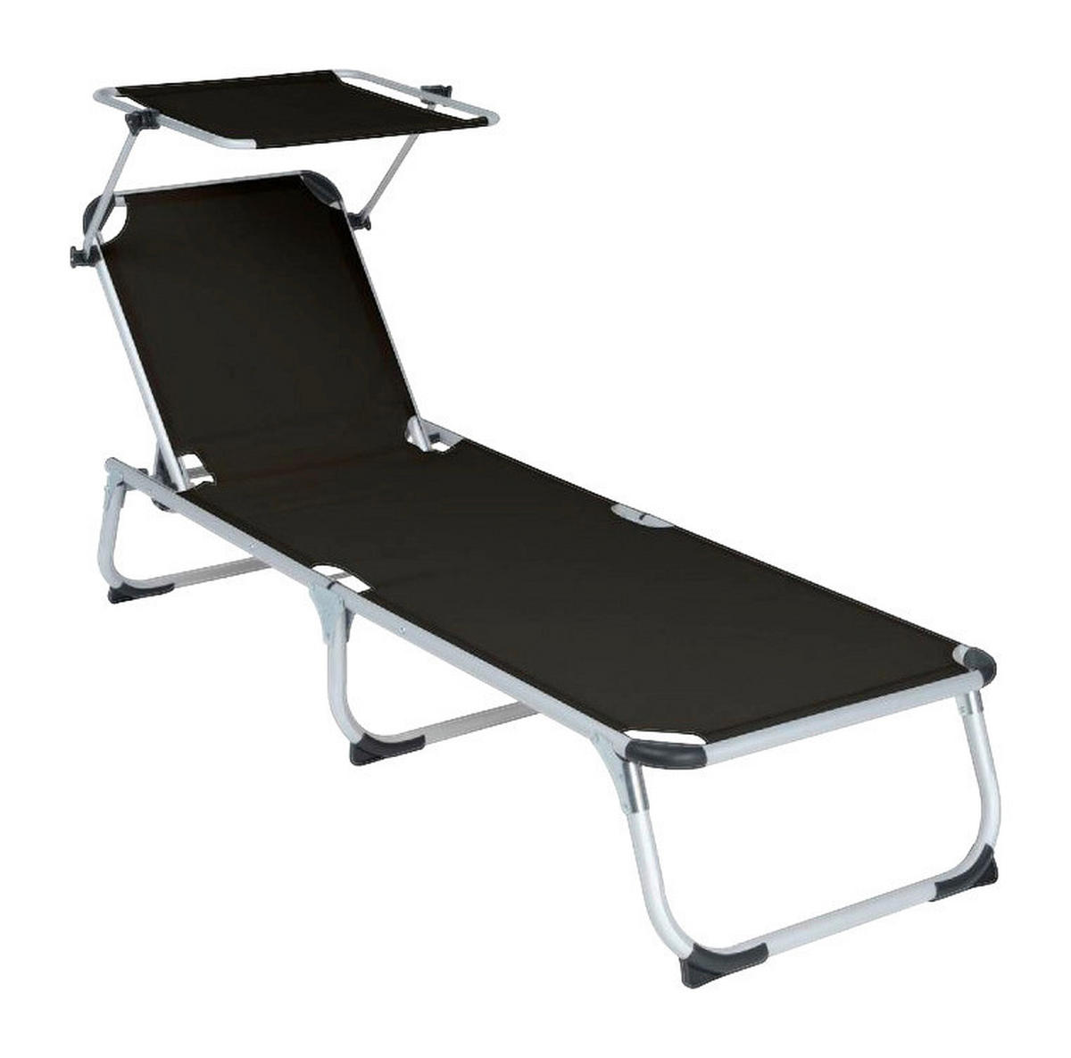 VCM Sonnenliege schwarz Aluminium B/H/T: ca. 57x187x30 cm Sonnenliege - schwarz (57,00/187,00/30,00cm) - VCM