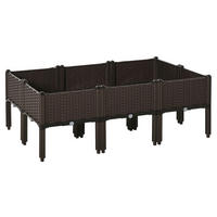 Outsunny Hochbeet braun H/T/L: ca. 44x80x120 cm Hochbeet 845-439V02 - braun (120,00cm) - Outsunny