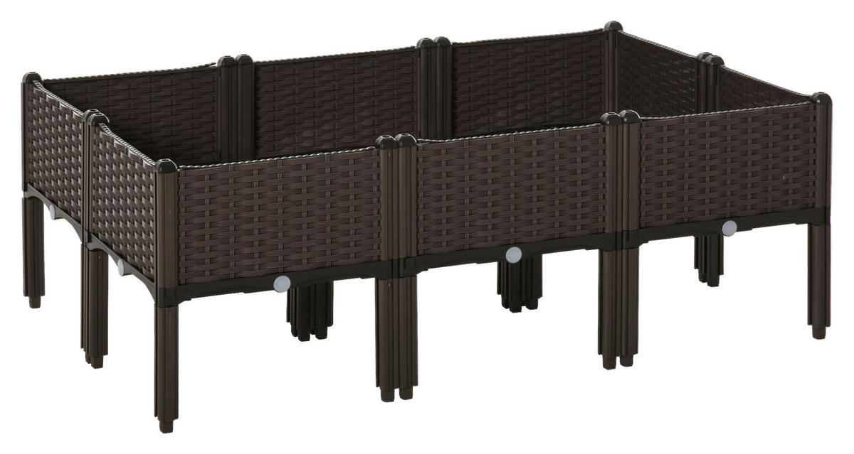 Outsunny Hochbeet braun H/T/L: ca. 44x80x120 cm Hochbeet 845-439V02 - braun (120,00cm) - Outsunny