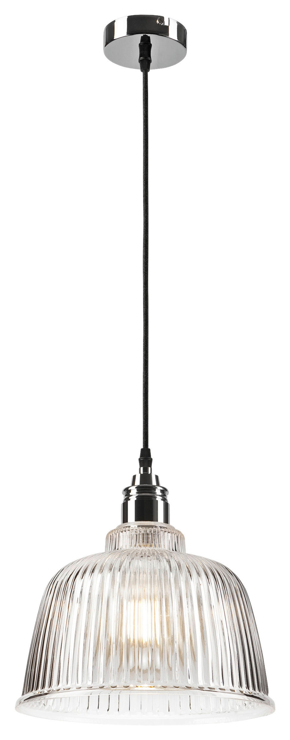 Lamkur Pendelleuchte ASTA 41919 Chrom Glas Stahl H/L: ca. 81x28 cm E27 1 Brennstellen Asta - Chrom (28,00cm) - Lamkur