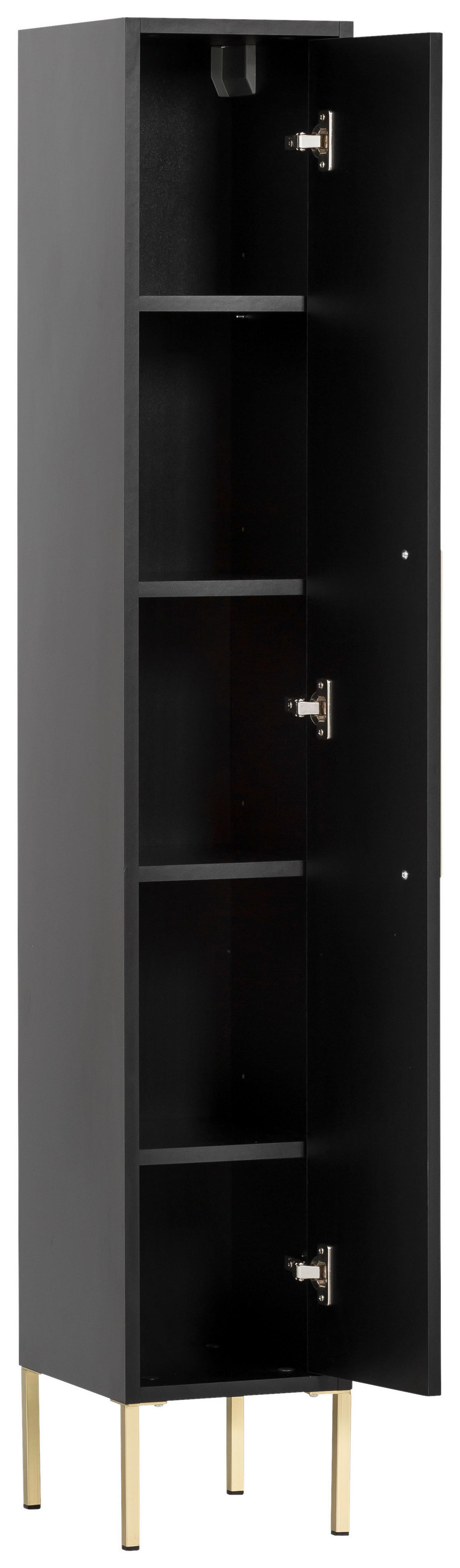 Midischrank Sarah schwarz B/H/T: ca. 25x154,7x30 cm Sarah - schwarz (25,00/154,70/30,00cm) - Möbelpartner
