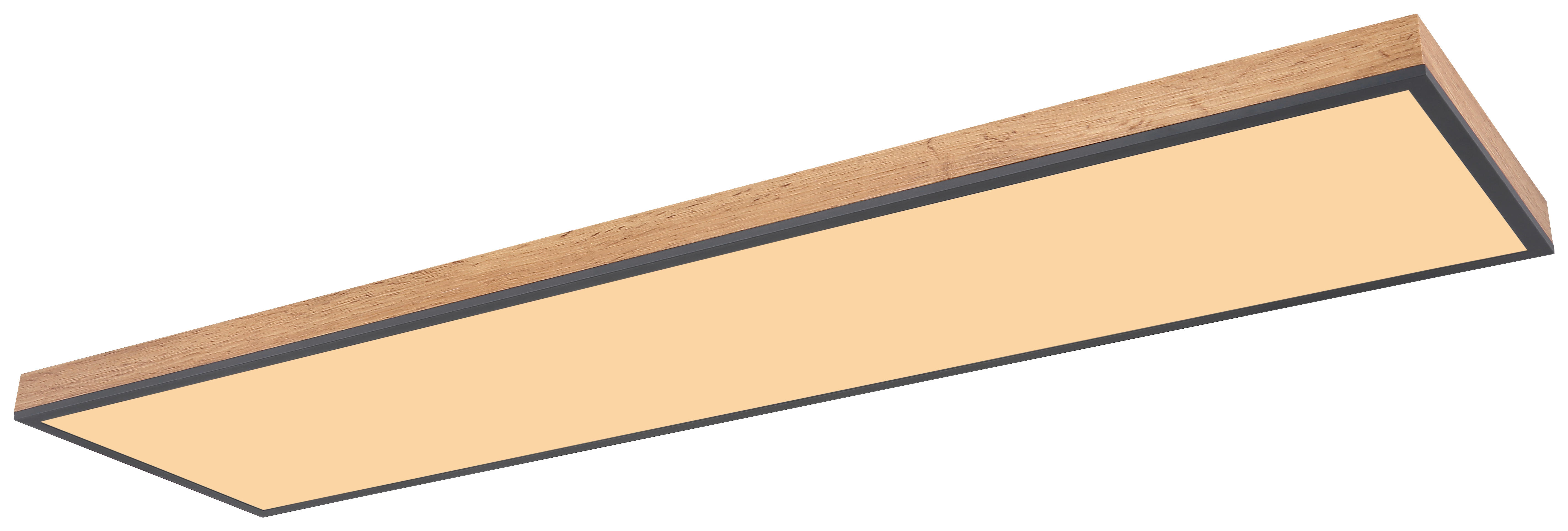 GLOBO Deckenleuchte 416080WD3 Eiche Graphit Opal MDF Aluminium Acryl B/H/T: ca. 59x7x59 cm LED-Panel_Doro - Eiche/Graphit (59,00/7,00/59,00cm)