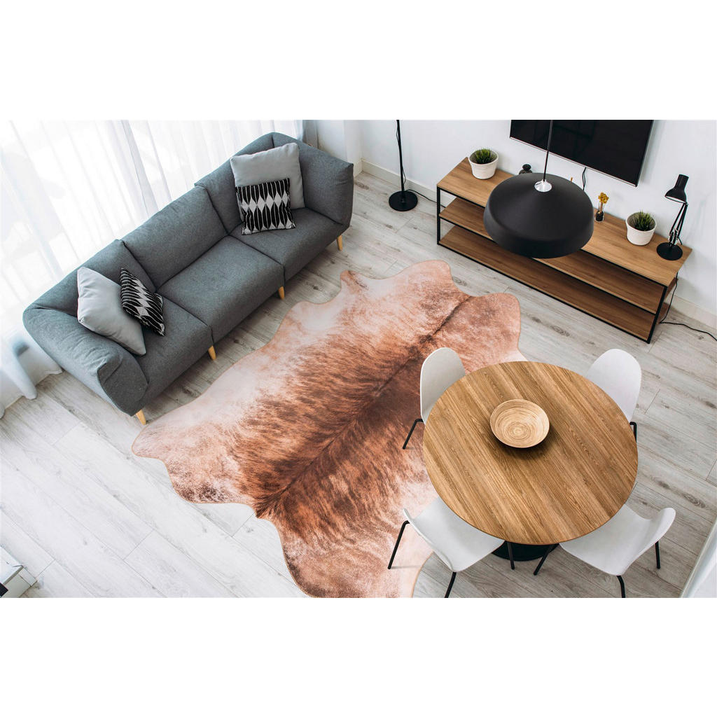 Thumbnail - me gusta Kurzflorteppich Western 625 hellbraun B/H/L: ca. 160x0,6x220 cm