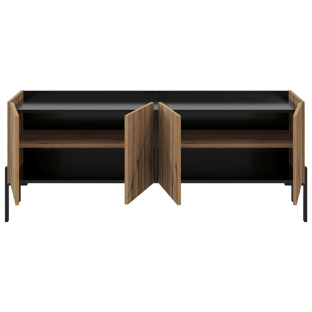 Thumbnail - TV-Lowboard Neo Evoke Oak Nachbildung schwarz B/H/T: ca. 153x62x40 cm