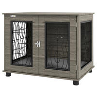 PawHut Hundekäfig grau Spanplatte B/H/L: ca. 56x63x80 cm Hundekäfig - grau (80,00/56,00/63,00cm) - PawHut