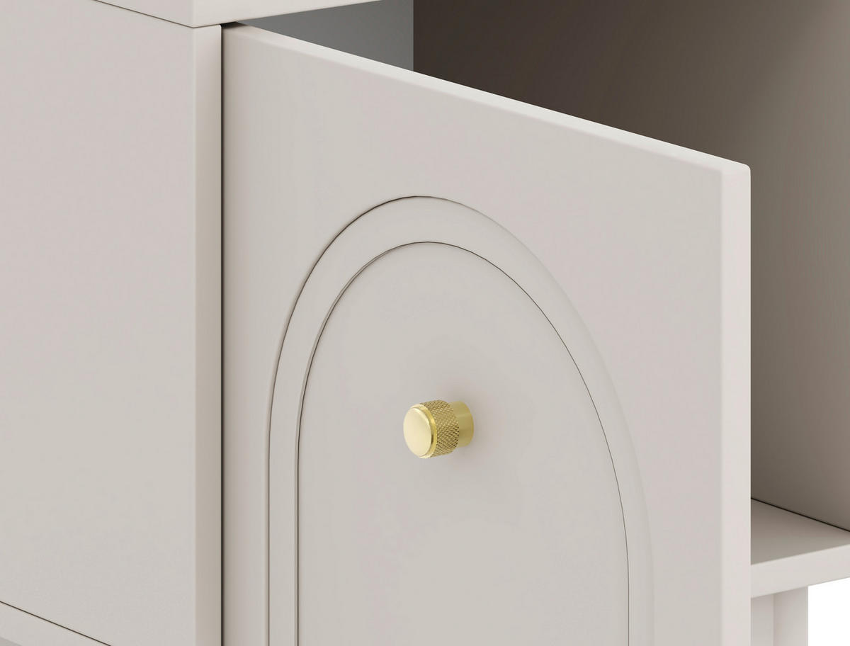 Nachtkonsole MAZOMA Eiche Kaschmirgrau Nachbildung gold Optik B/H/T: ca. 41,5x53,5x39 cm MAZOMA - gold/Eiche (41,50/53,50/39,00cm) - WIPMEB