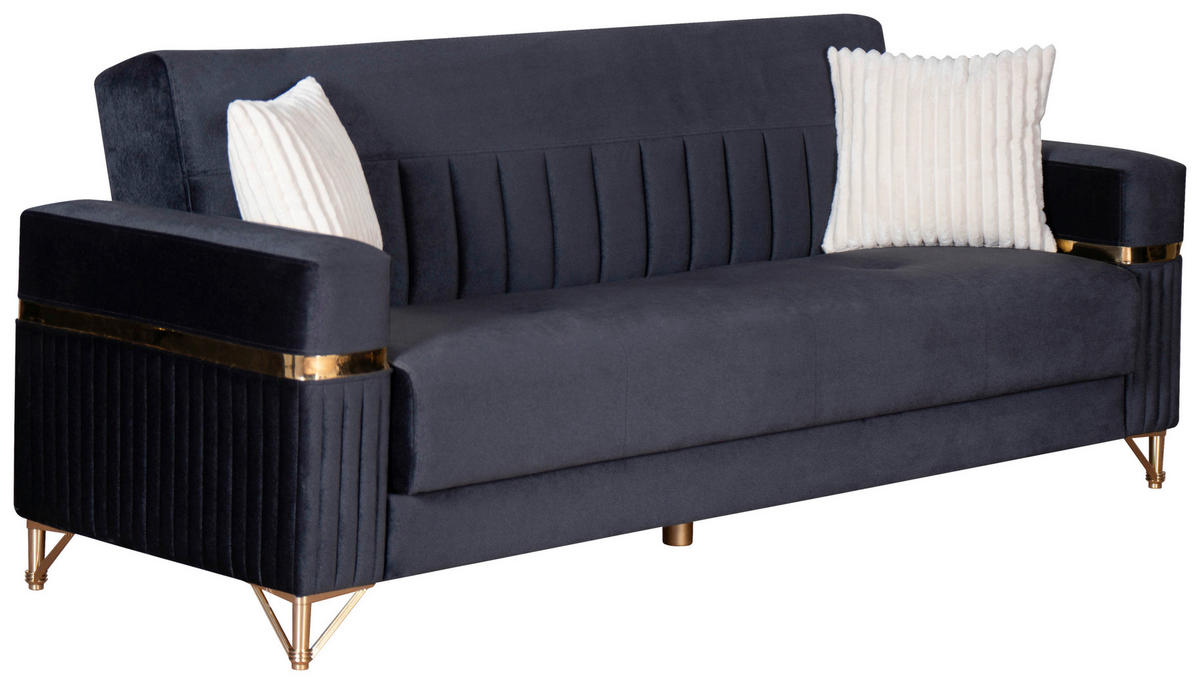 Sofa 3-2-1 Rhosus anthrazit Microfaser Rhosus - gold/anthrazit