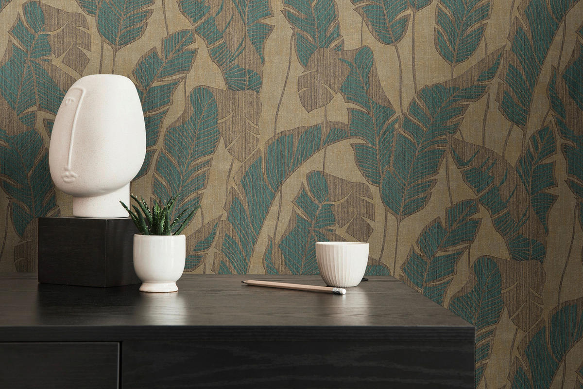 A.S.Creation Vliestapete grün beige schwarz B/H/D: ca. 53x1005x9,4 cm Vliestapete - beige/schwarz (9,40/1005,00cm) - A.S.Creation