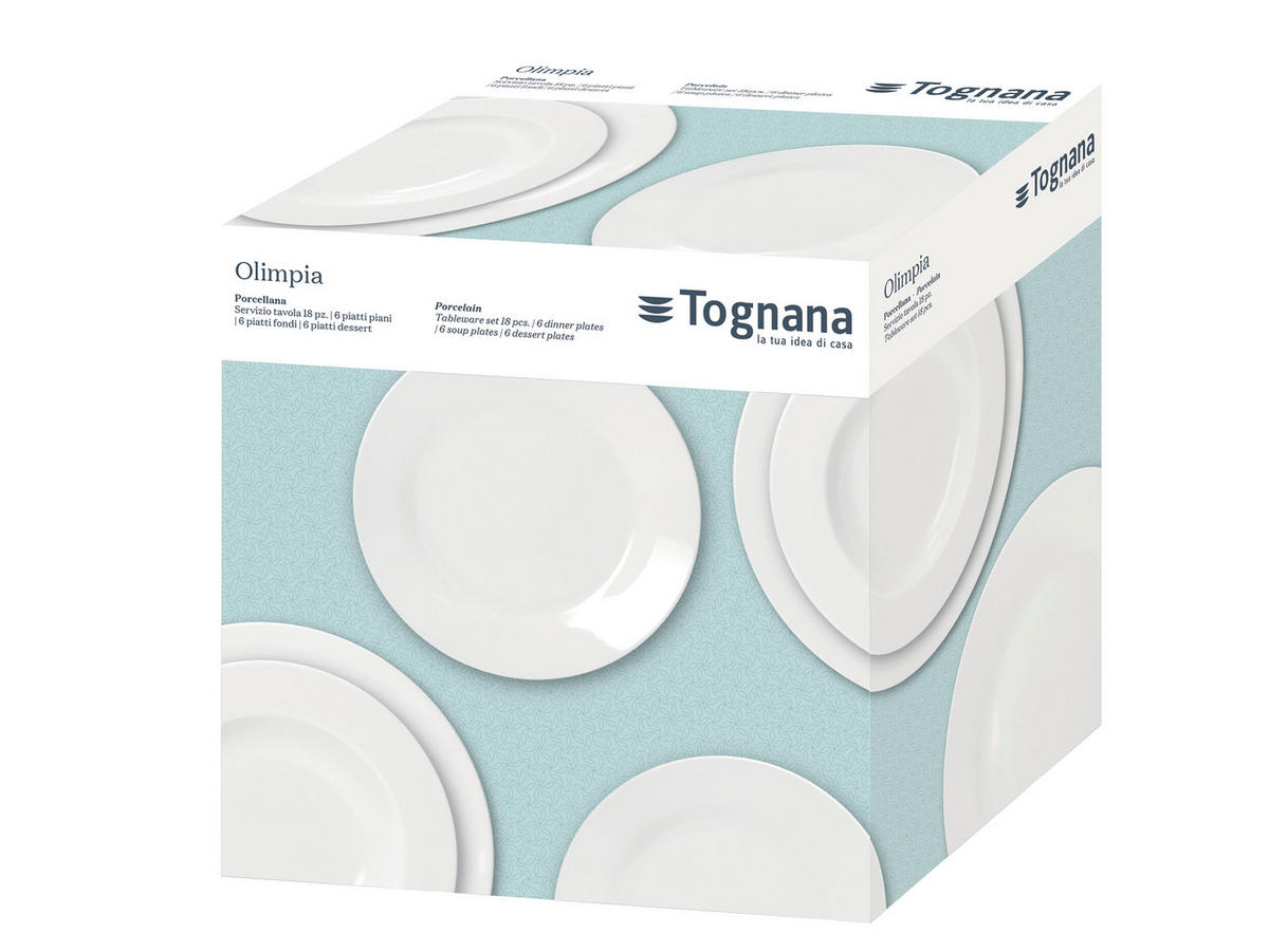 TOGNANA Tafelservice Olimpia Blanco weiß Porzellan 18 tlg. Olimpia Blanco - weiß - TOGNANA