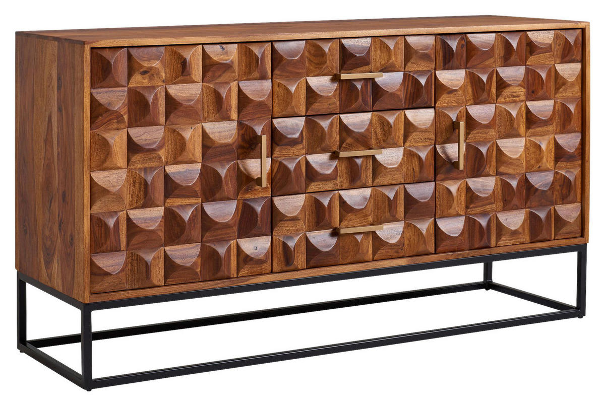 Sideboard rosenholz Nachbildung B/H/T: ca. 145x81x45 cm Sideboard - rosenholz (145,00/81,00/45,00cm) - Wohnling