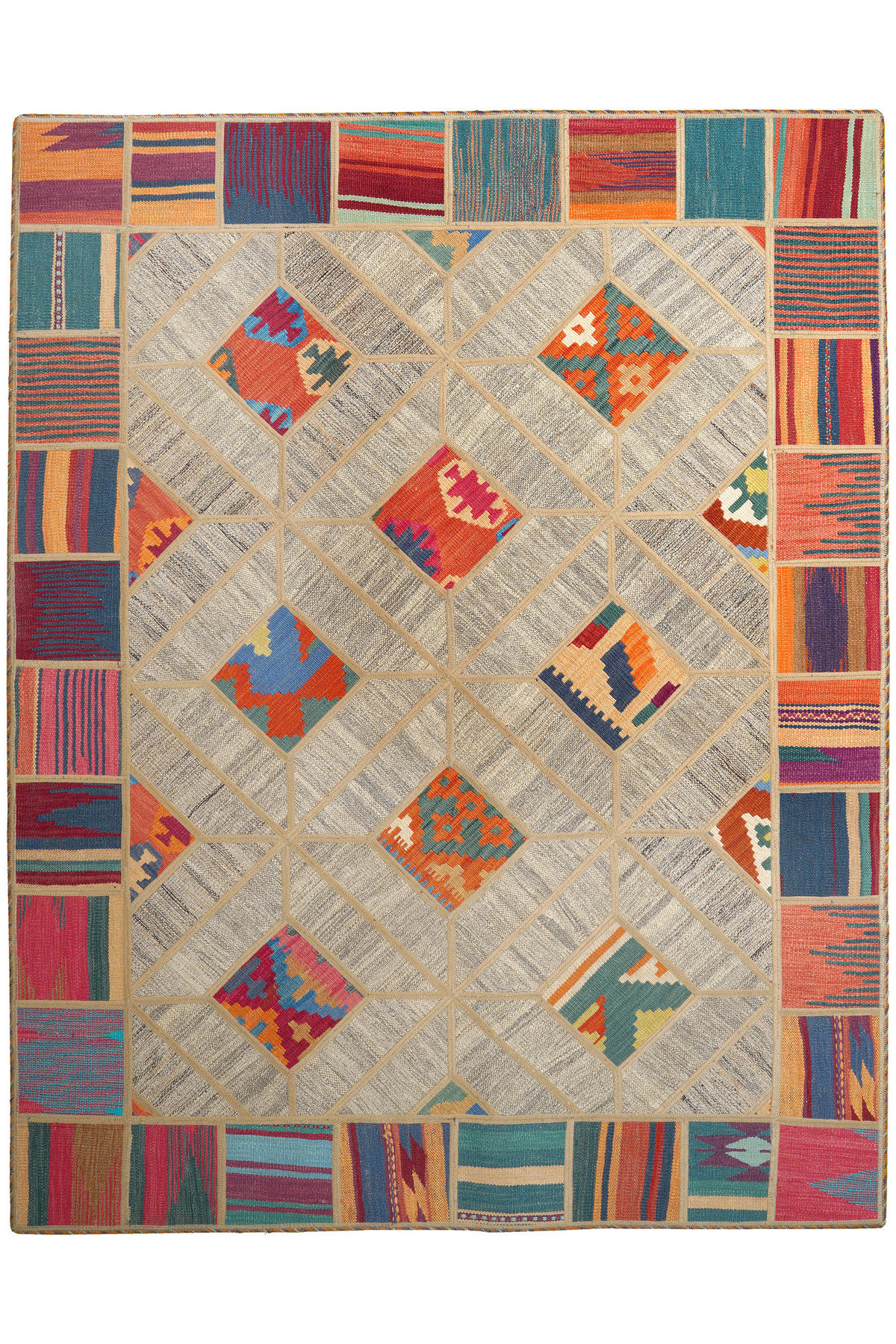 PersaTepp Teppich Kelim Tekkehdouz beige B/H/L: ca. 150x1x200 cm Kelim Tekkehdouz - beige (200,00/150,00/1,00cm) - PersaTepp