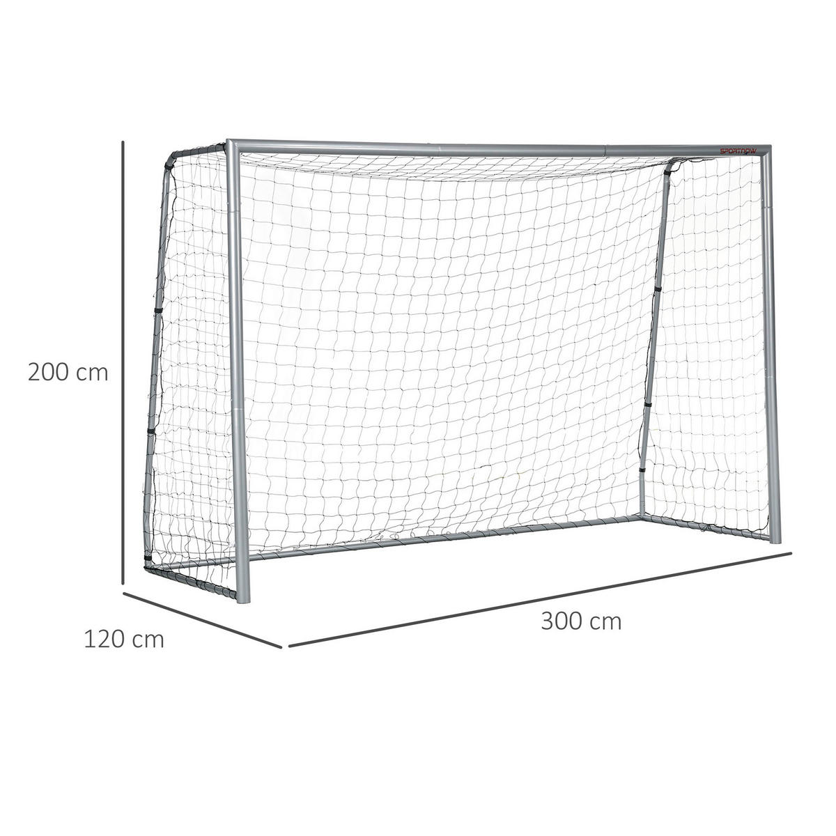 SPORTNOW Fußballtor grau Polyethylen B/H/L: ca. 120x200x300 cm Fußballtor - grau (300,00/120,00/200,00cm) - SPORTNOW