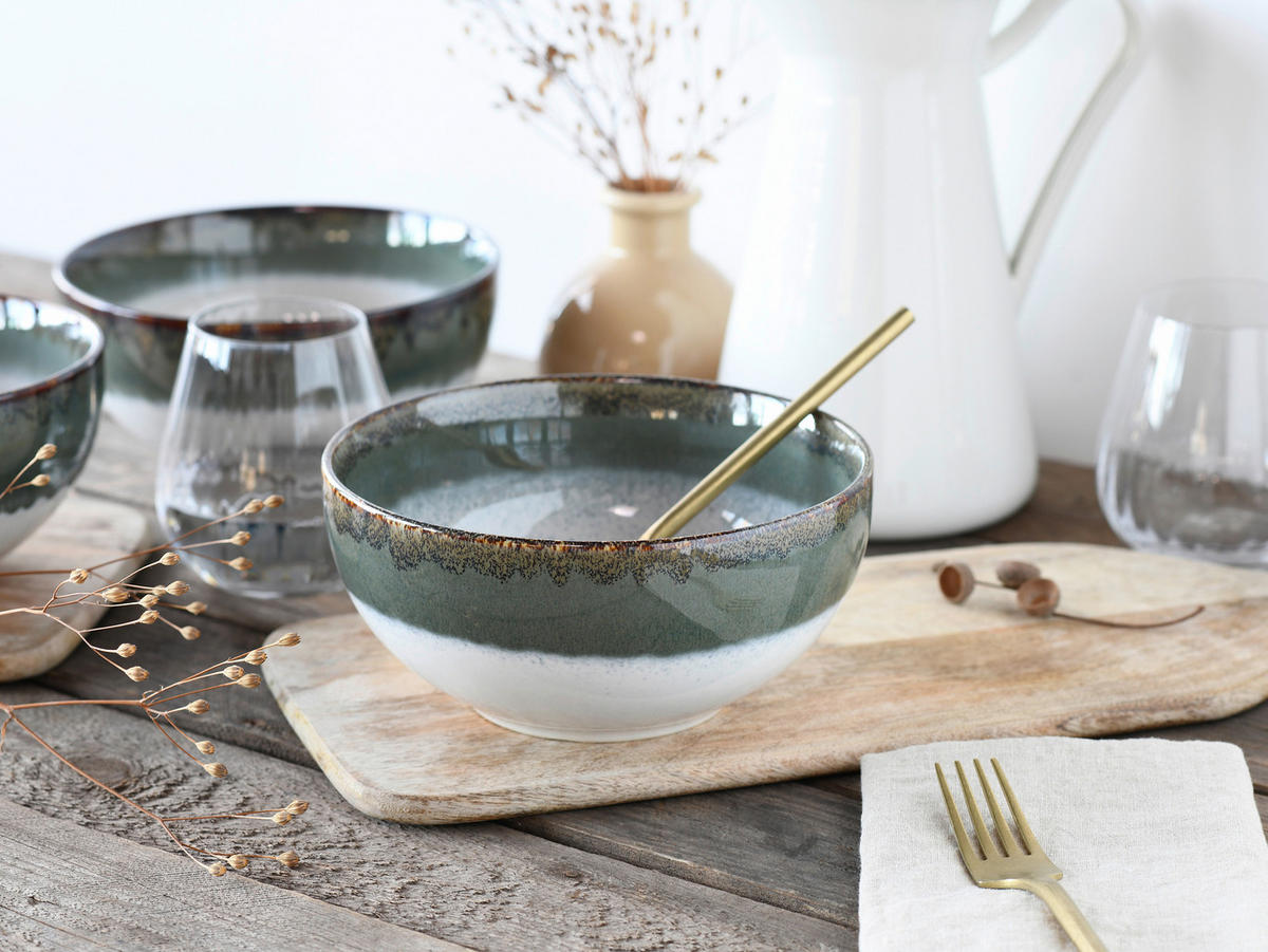 CreaTable Schüssel-Set Cascade grau Steinzeug Cascade - grau - CreaTable