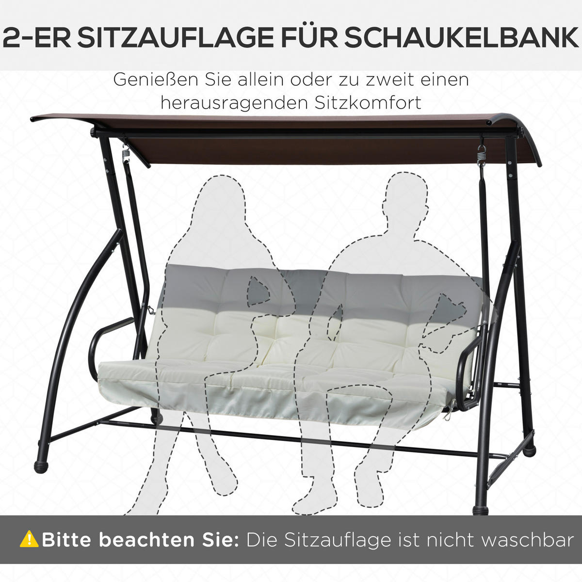 Outsunny Sitzkissen beige Polyester B/H/L: ca. 100x8x170 cm Sitzkissen - beige (170,00/100,00/8,00cm) - Outsunny
