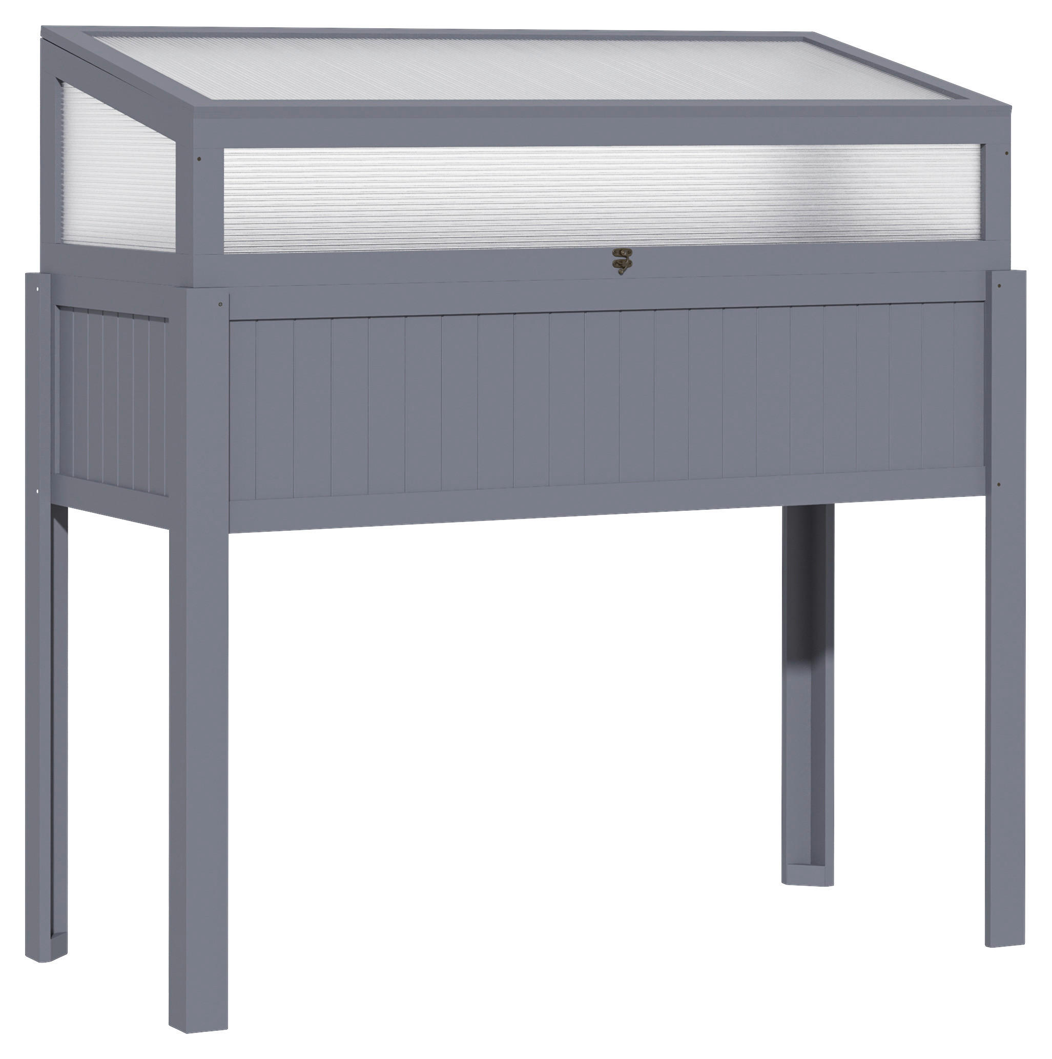 Outsunny Hochbeet grau Holz B/H/L: ca. 54x122x120 cm Hochbeet - grau (120,00/54,00/122,00cm) - Outsunny