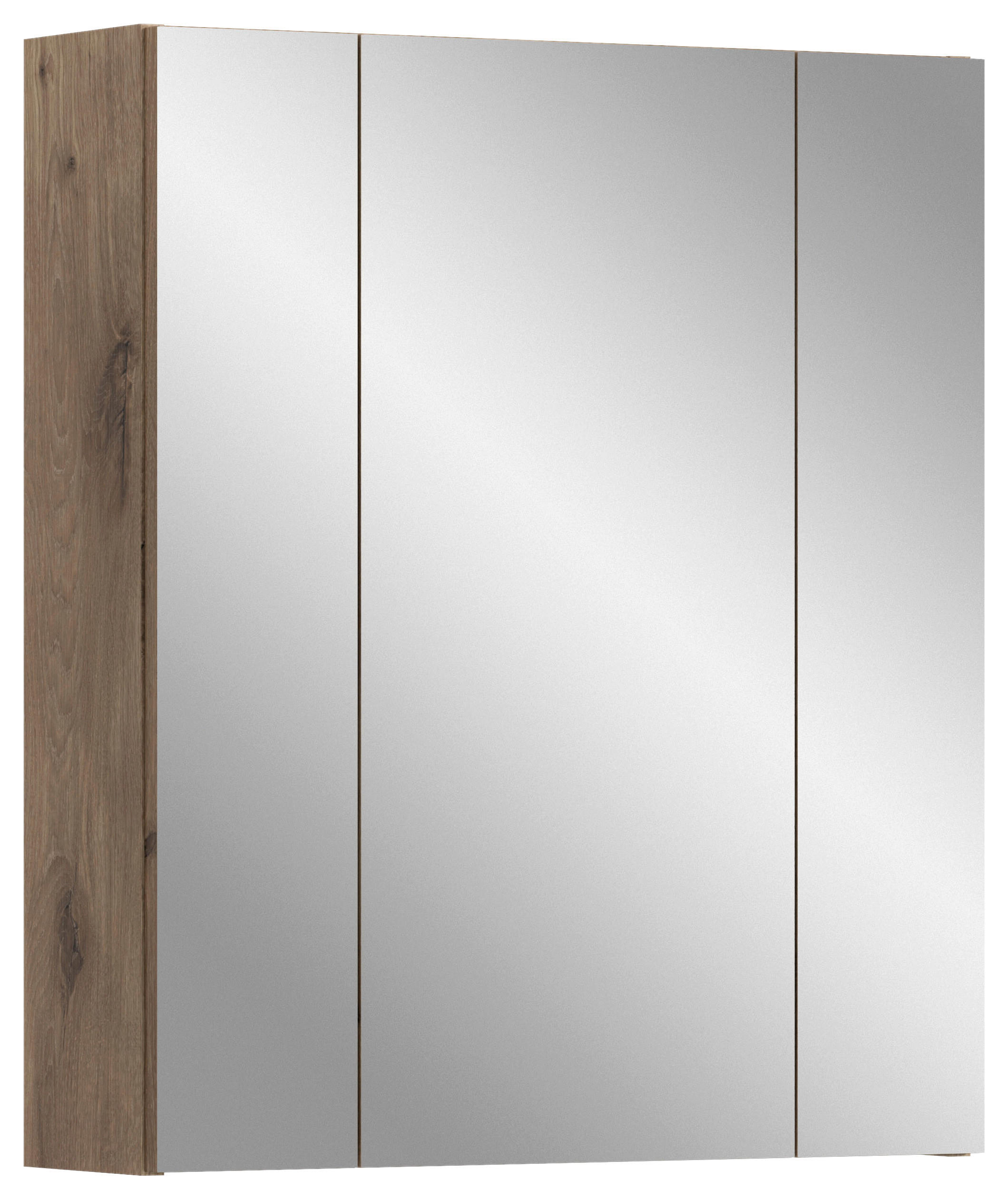 Spiegelschrank Ice Nox Oak Nachbildung schwarz matt B/H/T: ca. 60x70x18 cm Ice - schwarz (60,00/70,00/18,00cm) - xonox.home