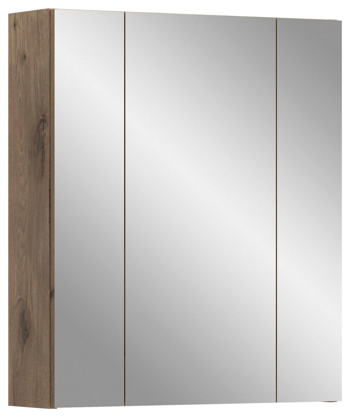 Spiegelschrank Ice Nox Oak Nachbildung schwarz matt B/H/T: ca. 60x70x18 cm Ice - schwarz (60,00/70,00/18,00cm) - xonox.home