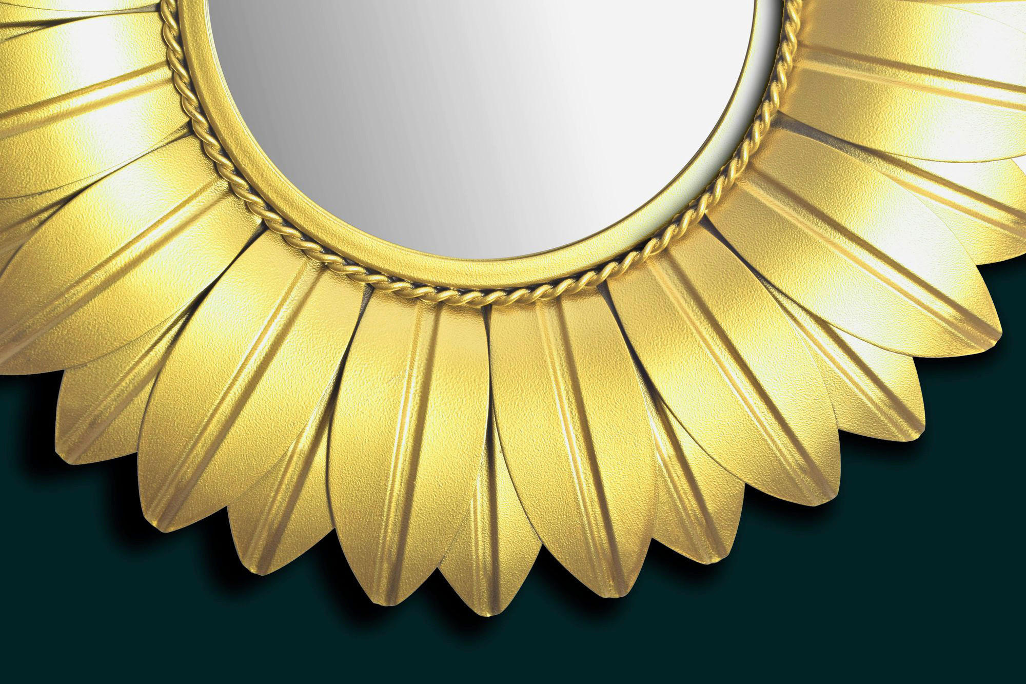 Wandspiegel gold Metall T/D: ca. 4x60 cm Wandspiegel - gold (60,00cm) - Wohnling