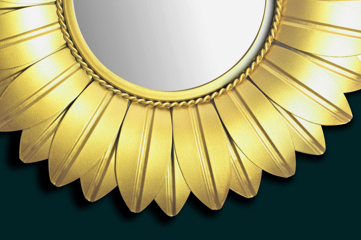 Wandspiegel gold Metall T/D: ca. 4x60 cm Wandspiegel - gold (60,00cm) - Wohnling