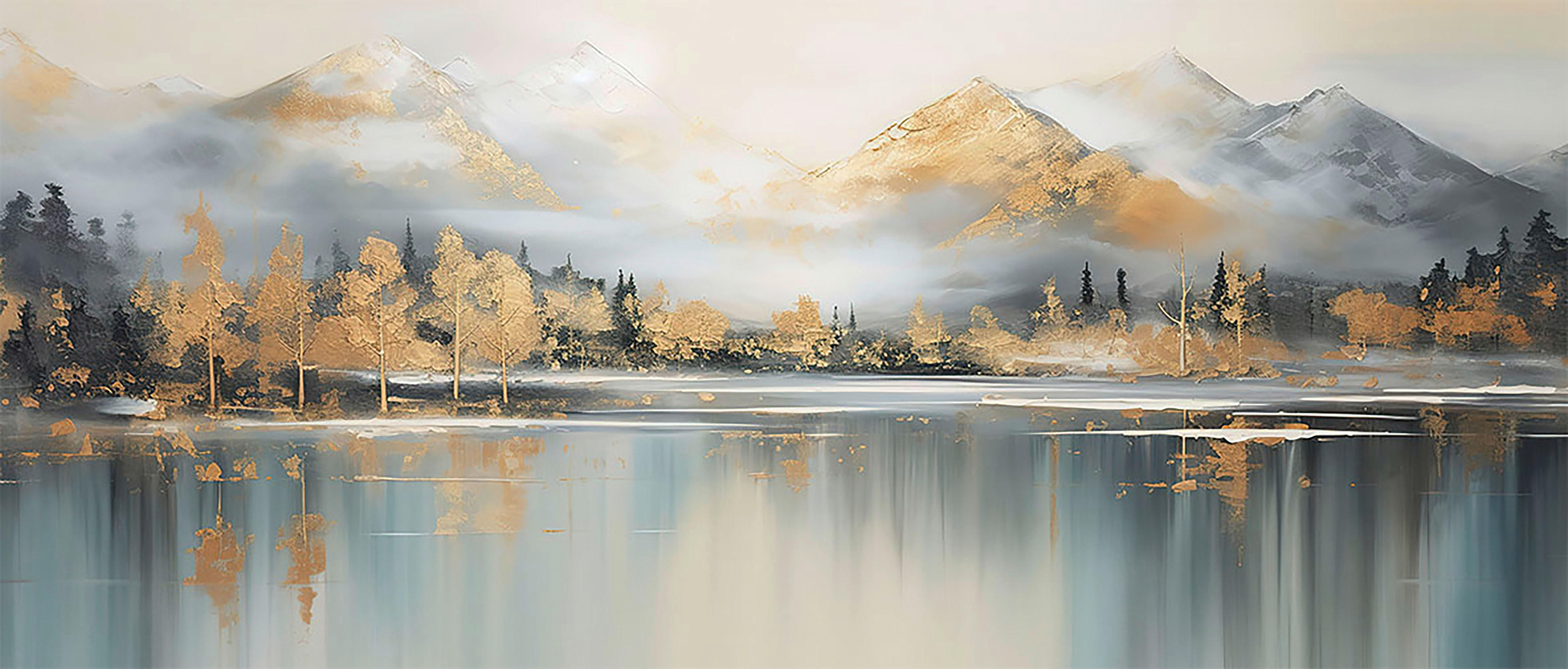 Keilrahmenbild See B/H: ca. 140x60 cm Keilrahmen 60x140 cm - (140,00/60,00cm)